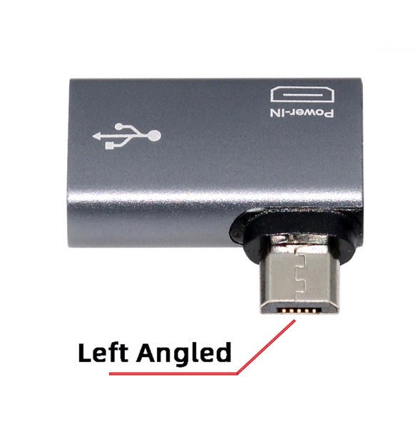 Aluminium alloy left-angle Micro USB OTG adapter