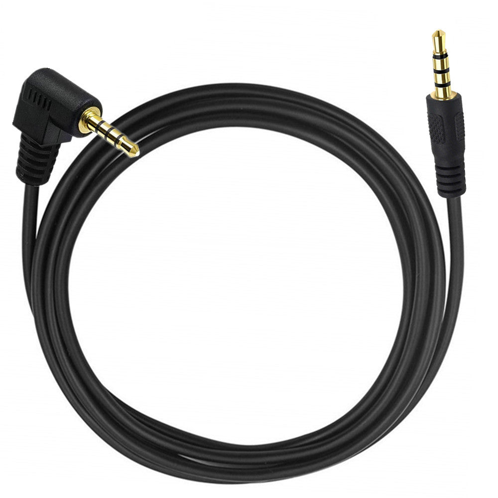 angled 3.5mm TRRS male audio cable detail