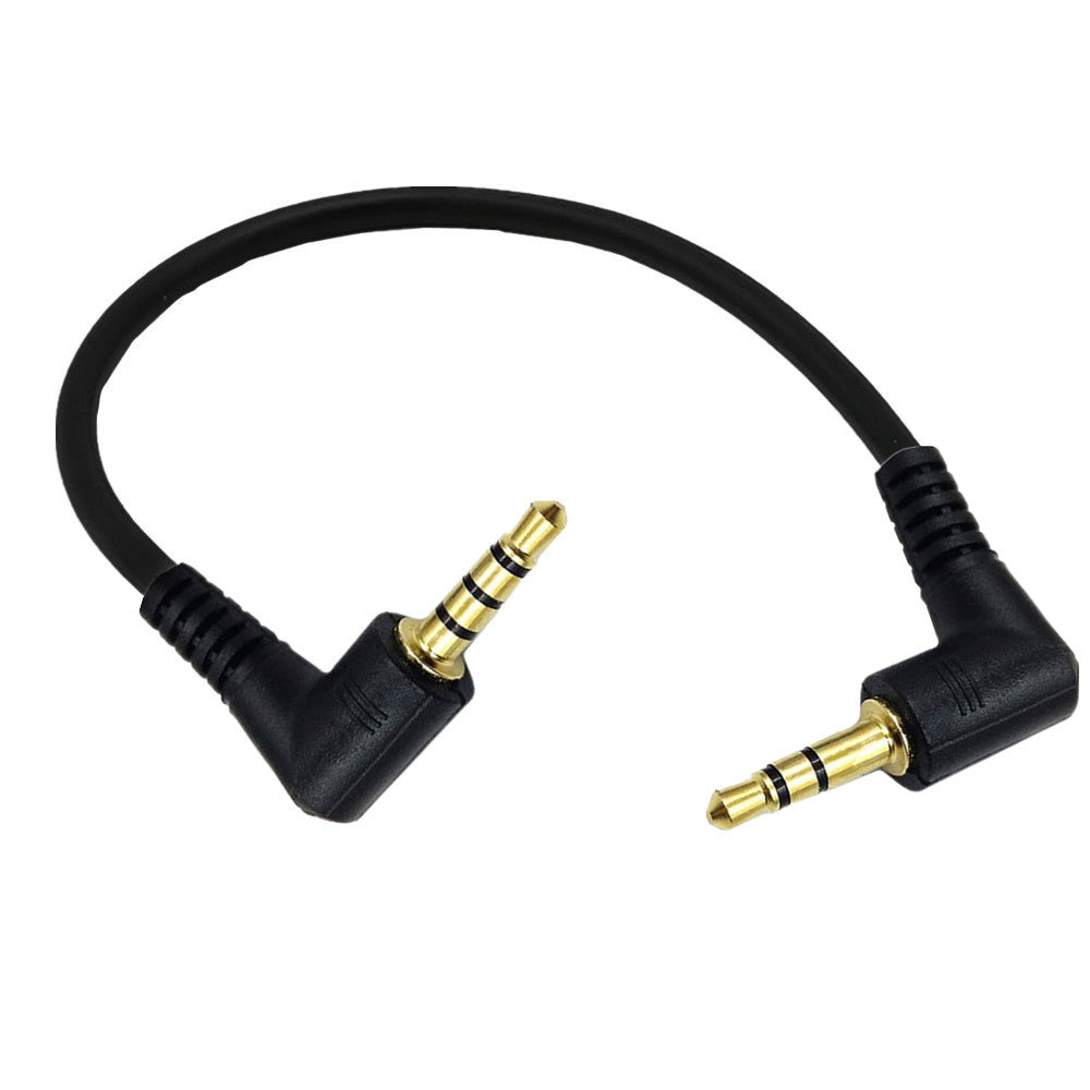 angled 3.5mm male audio connectors closeup