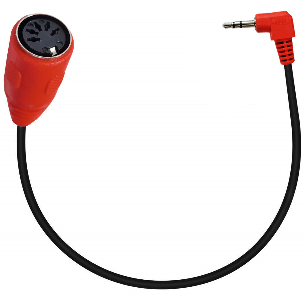 90 degree angled 3.5mm TRS to 5-pin DIN MIDI adapter cable