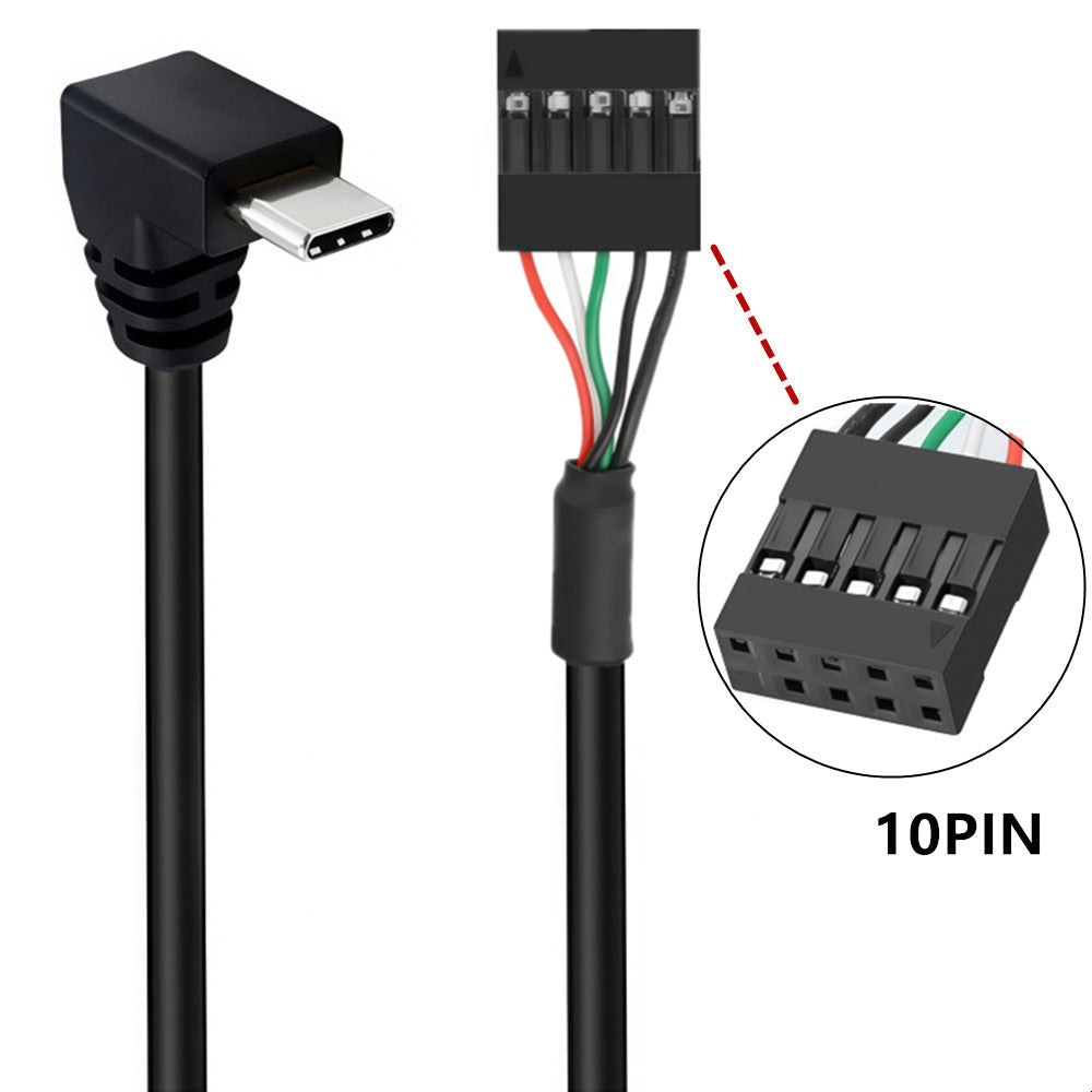 Angled USB-C male internal motherboard header cable 0.5m