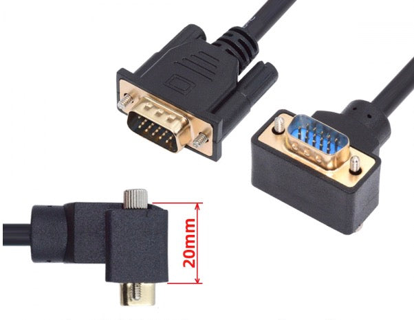 50cm VGA display extension cable with upward angled connector