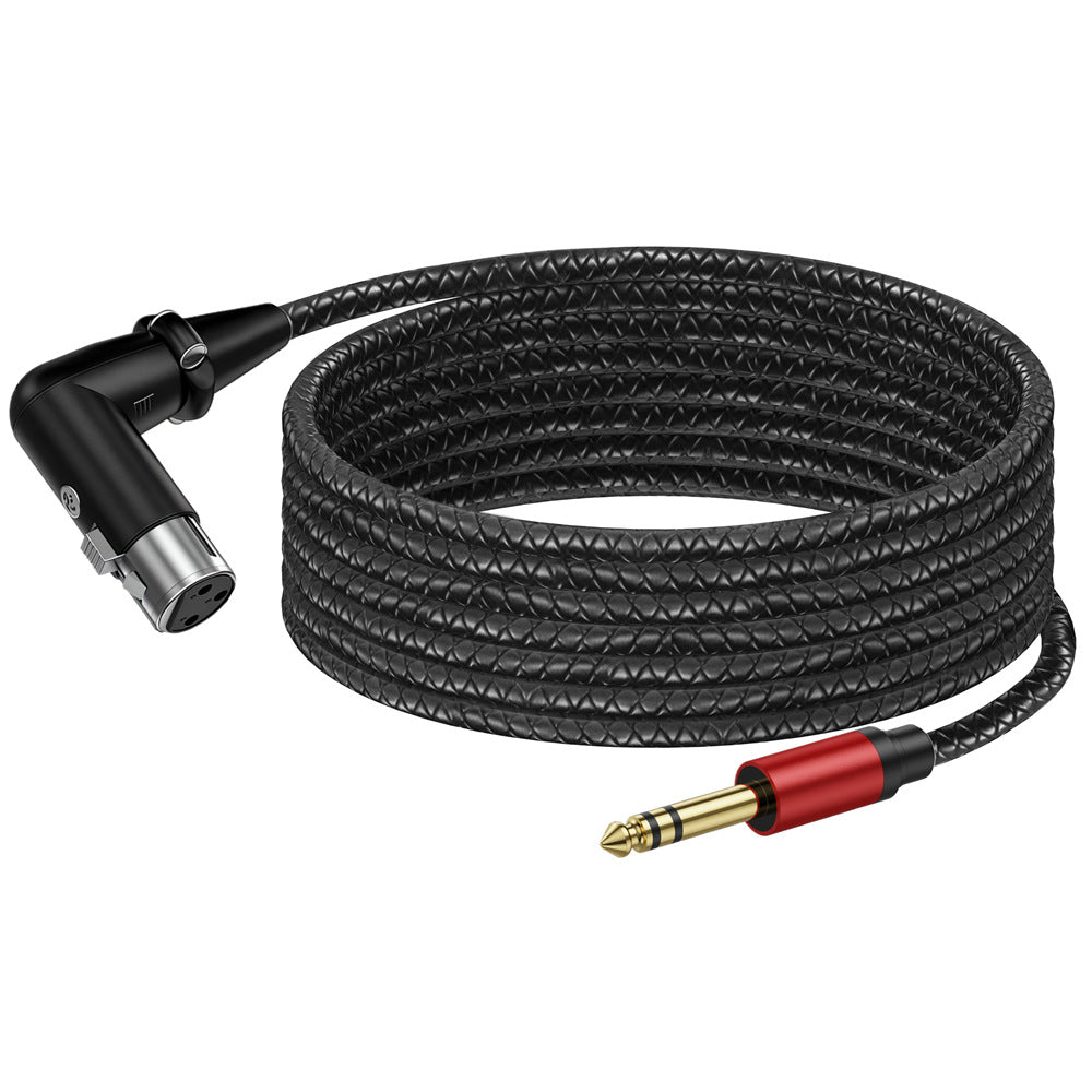 Space-saving right-angle locking XLR female audio connector