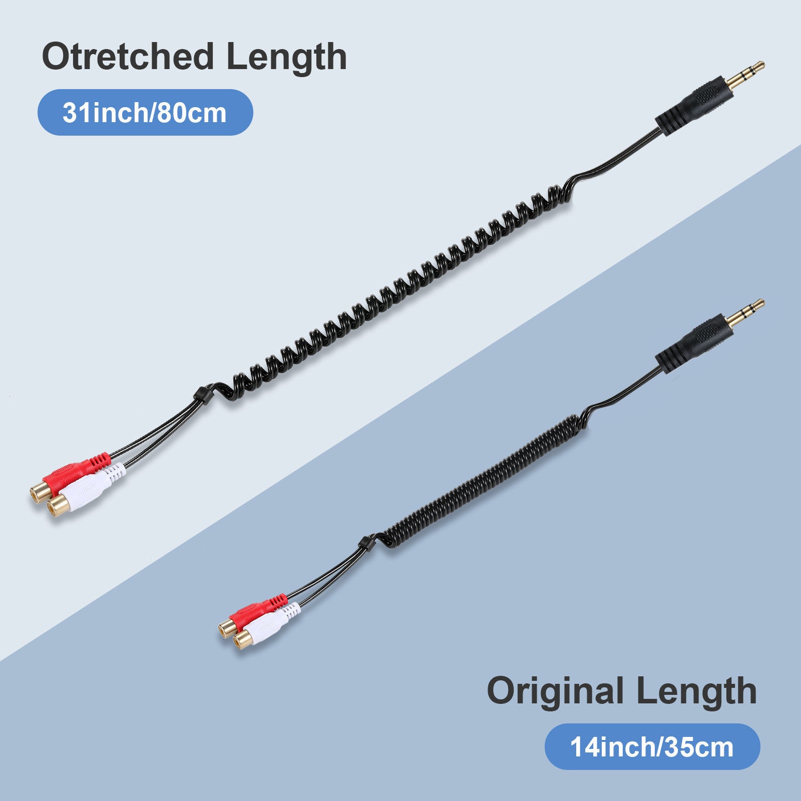  3.5mm to RCA female cable for HiFi and amplifier connection