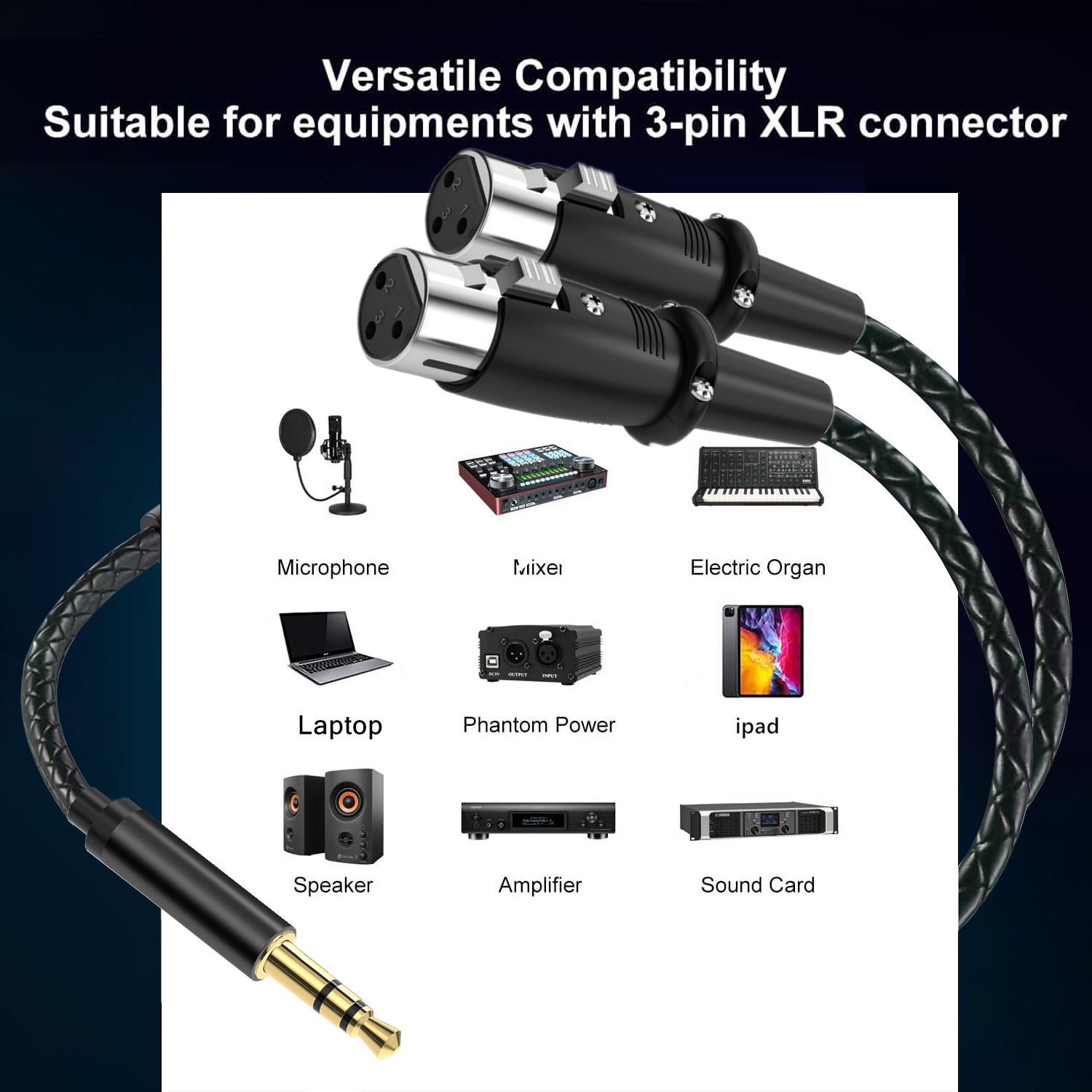 connecting phone to mixer using 3.5mm to dual XLR splitter cable