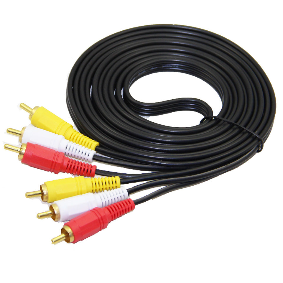 RCA audio video cable connector close up