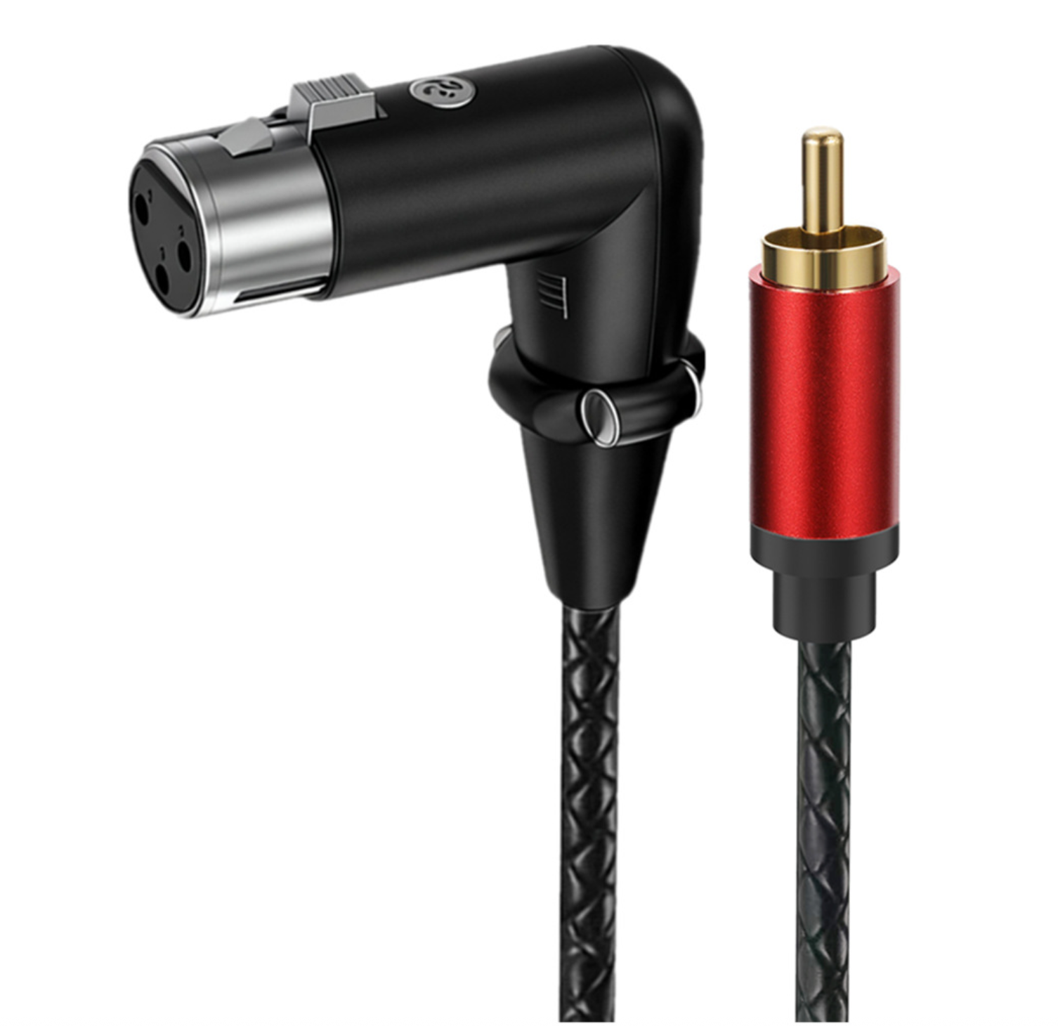 RCA Male to 3 Pin XLR Angled Female Audio Cable – Stereo Adapter Connector for Microphone, Mixer & Pro Audio