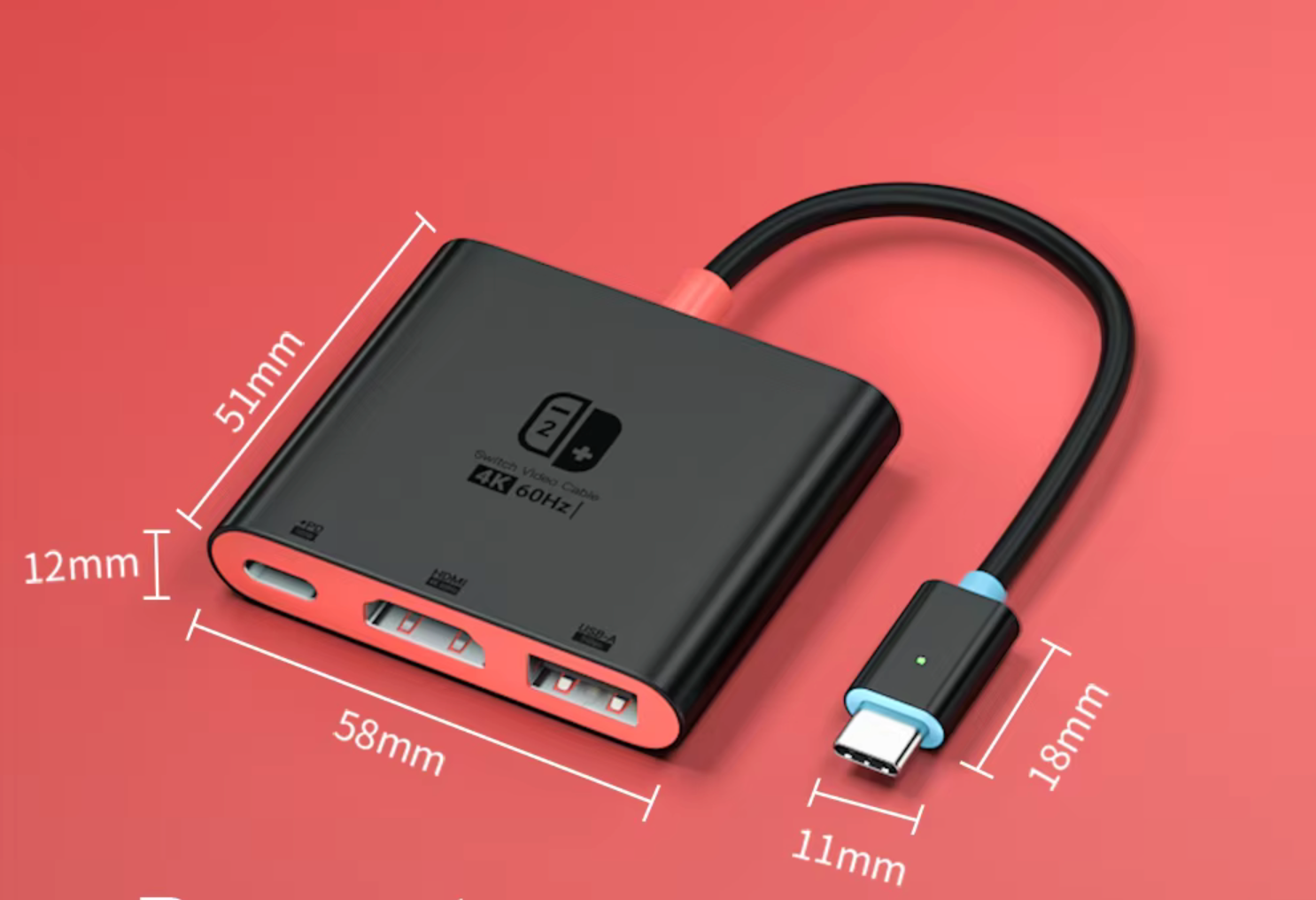 3-in-1 Switch Docking Station – 4K 60Hz UHD Screen Mirroring & Multi-Function Charging Adapter for Nintendo Switch 2 / TV