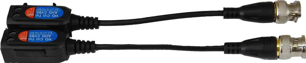 BNC to twisted-pair CCTV video balun for Cat5e and Cat6 cabling