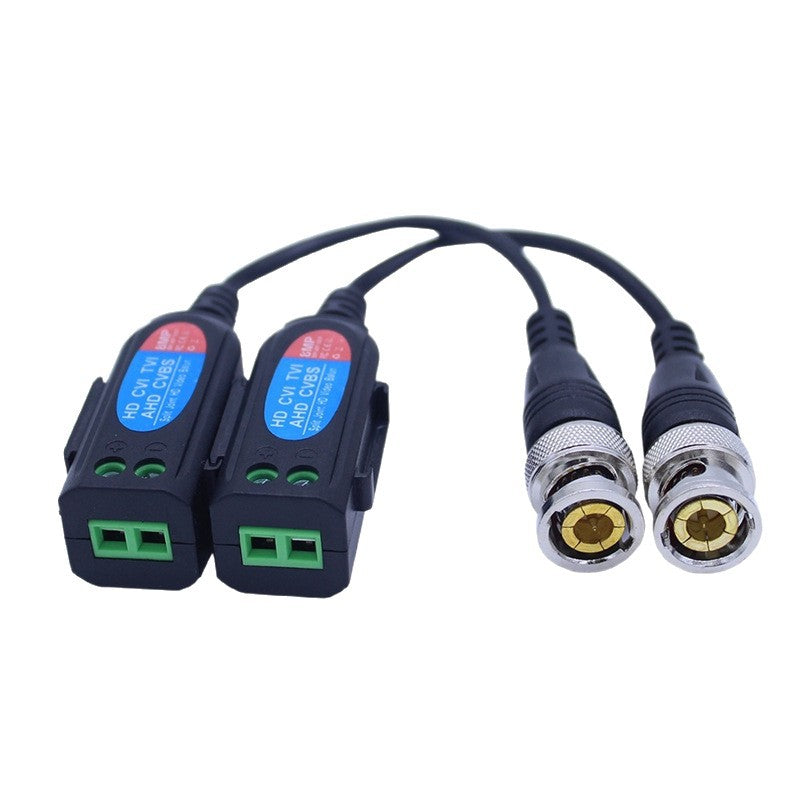 BNC to UTP 8MP passive CCTV video balun pair