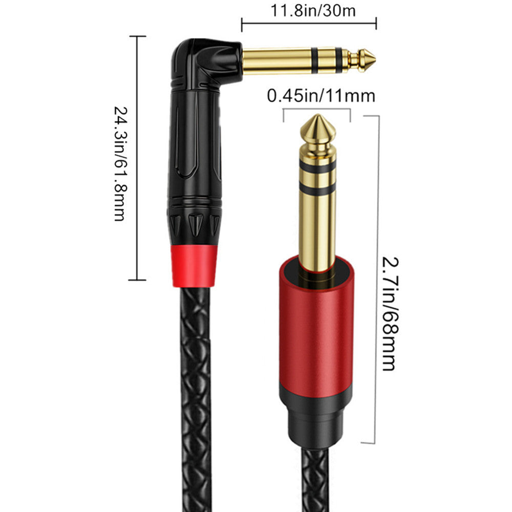 1/4 inch TRS male to male stereo cable for musical instruments