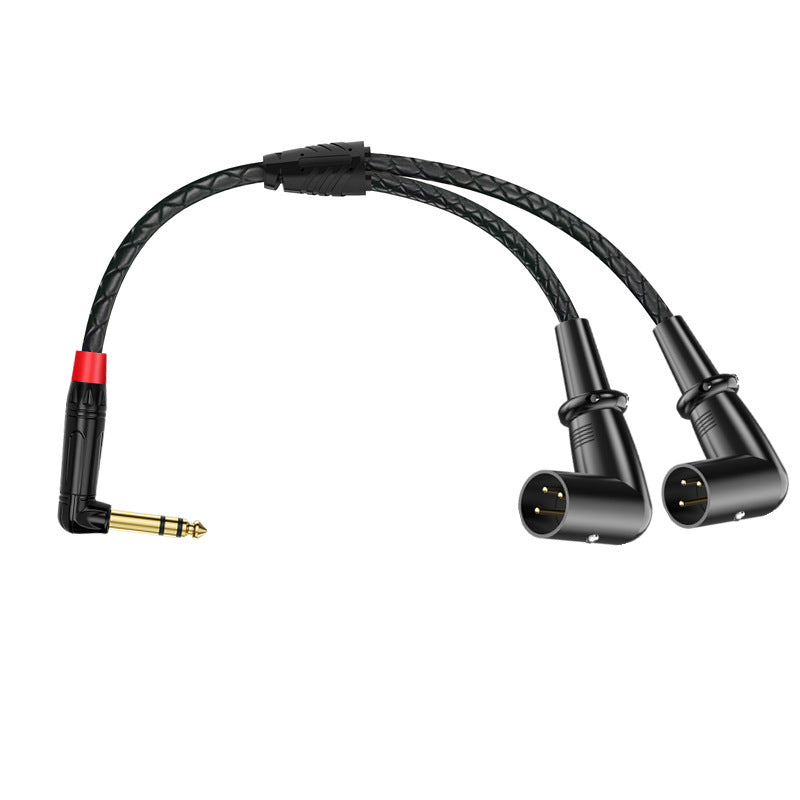 Braided 6.35mm stereo to dual XLR male audio breakout cable