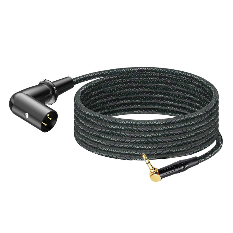 durable braided dual right angle audio cable