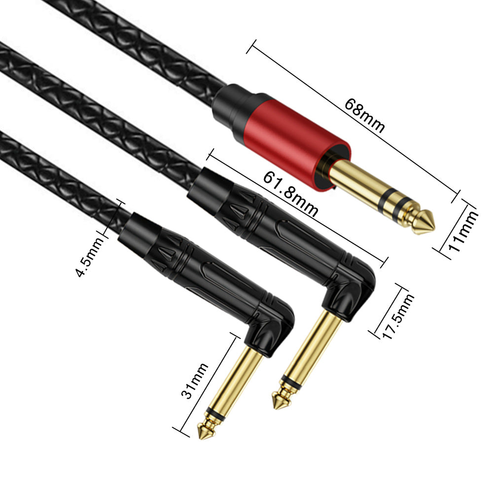 Studio audio cable with dual mono connectors