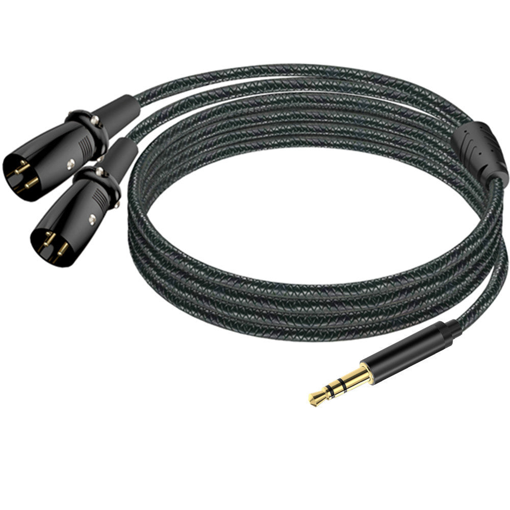 durable braided 3.5mm to dual XLR male splitter cable