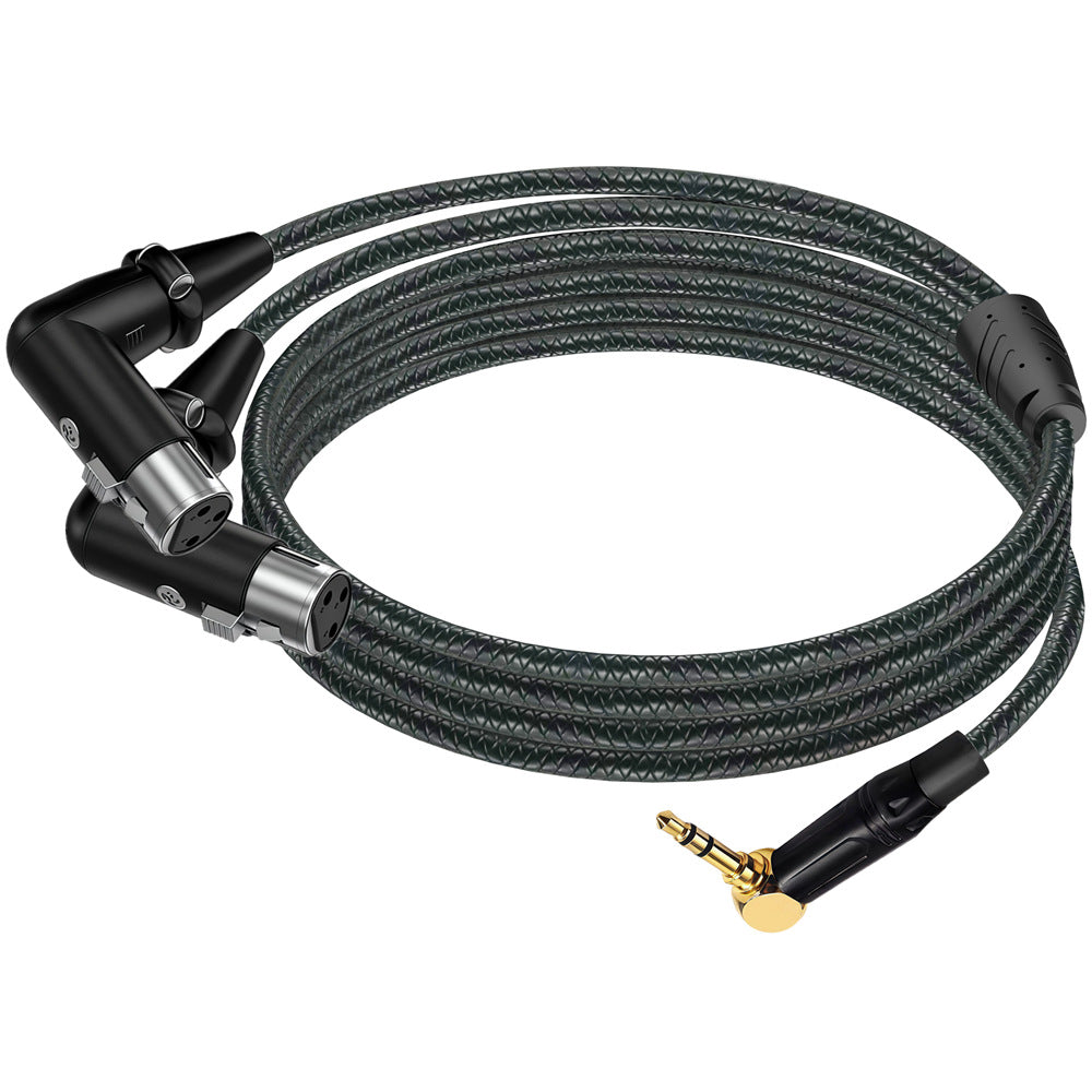 durable braided dual right angle XLR female to 3.5mm audio cable