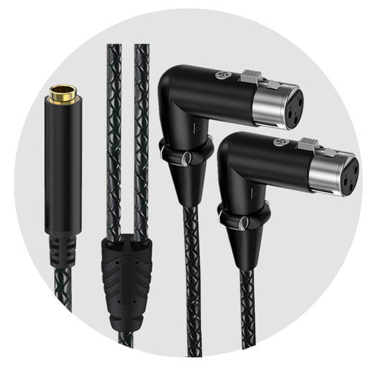 Braided 6.35mm TRS female to dual XLR female professional audio cable