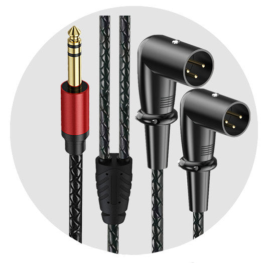 Braided 6.35mm TRS stereo to dual XLR male audio breakout cable