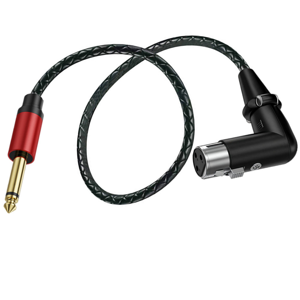 Braided TS mono male to angled XLR female professional audio cable