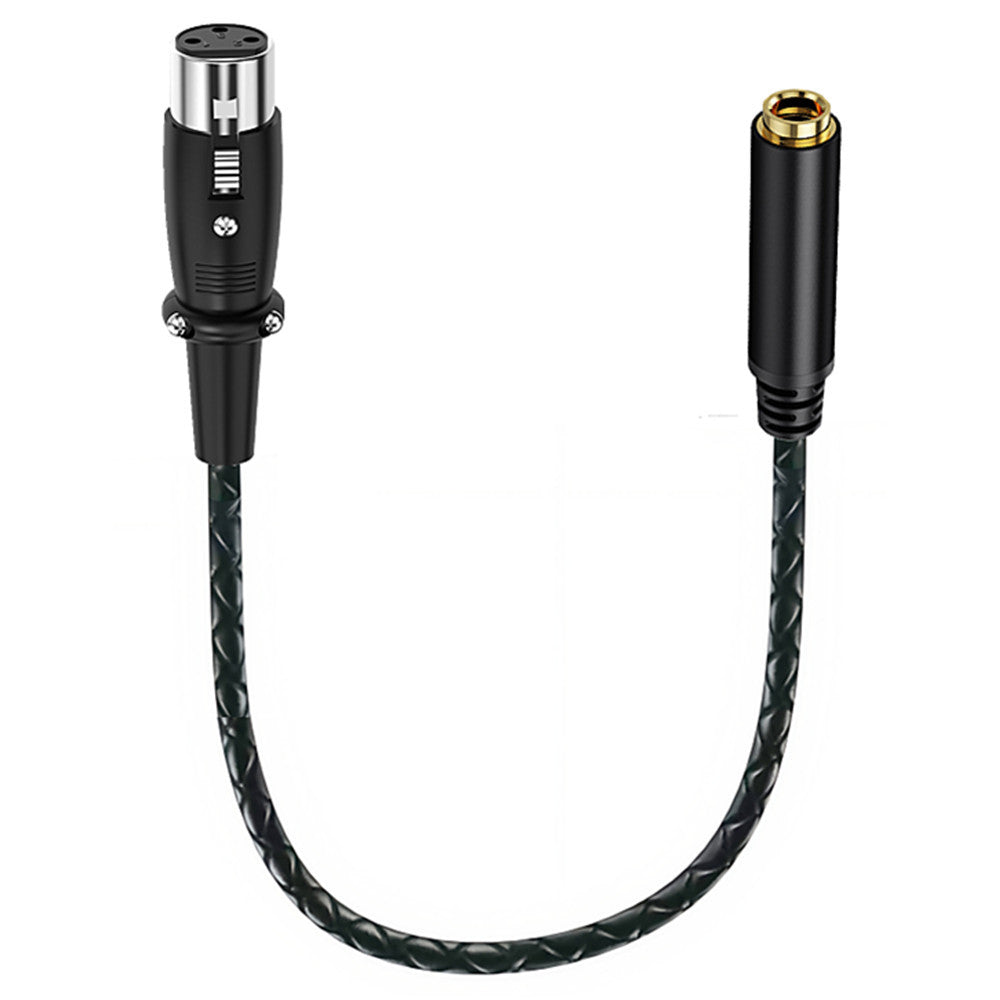 Braided XLR female to 6.35mm TRS female professional audio cable