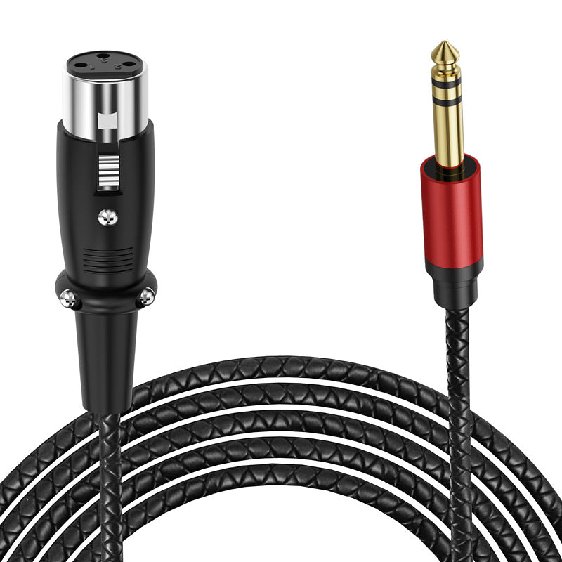 Braided XLR female to quarter-inch TRS male professional audio cable