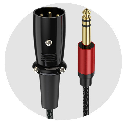 Braided XLR male to quarter-inch TRS male professional audio cable