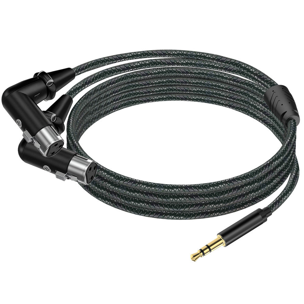 durable braided dual XLR female to 3.5mm splitter cable