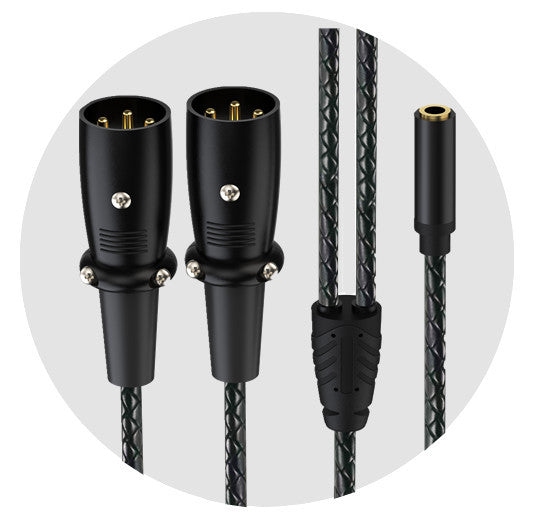 durable braided 3.5mm to dual XLR male audio splitter cable