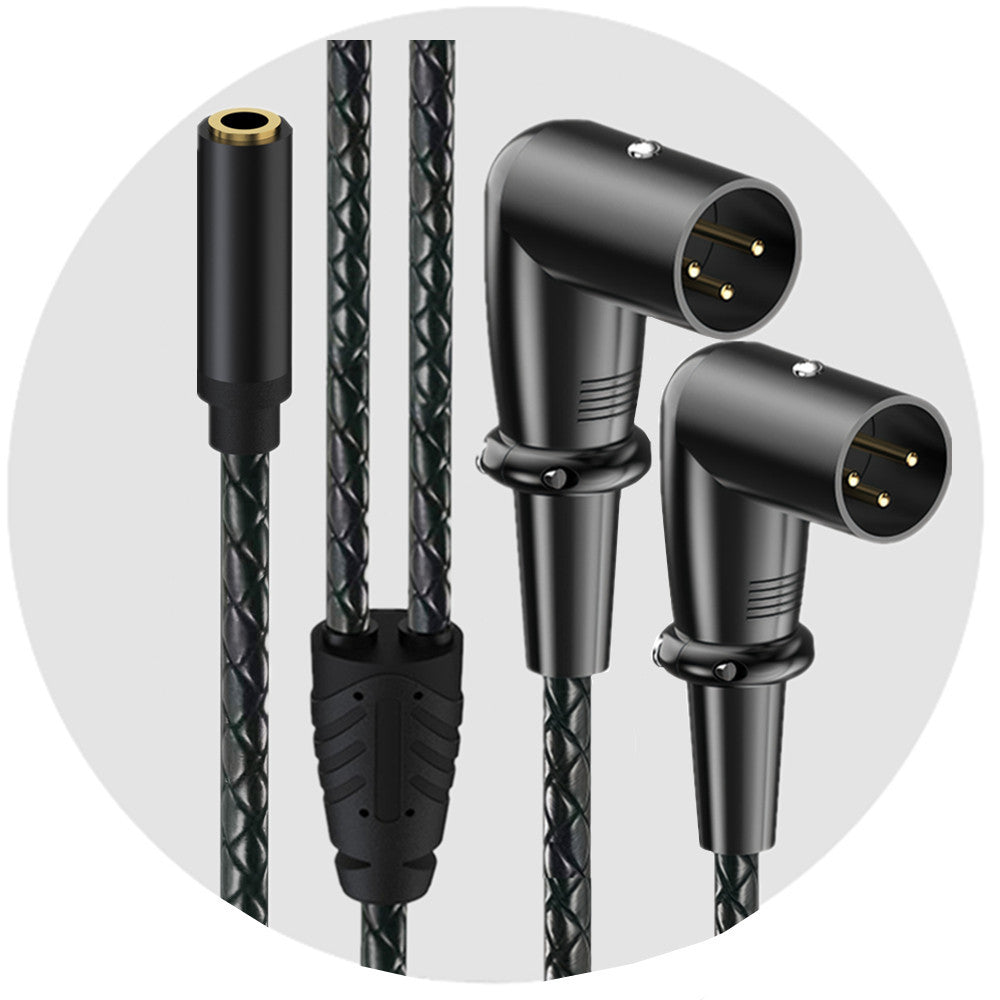 durable braided 3.5mm to dual XLR male audio splitter cable