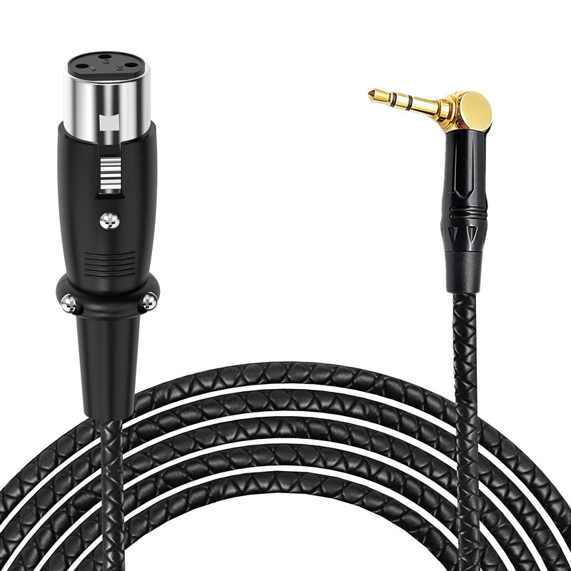 Audio cable with XLR male on one end and 3.5mm TRS on the other, on a white background.