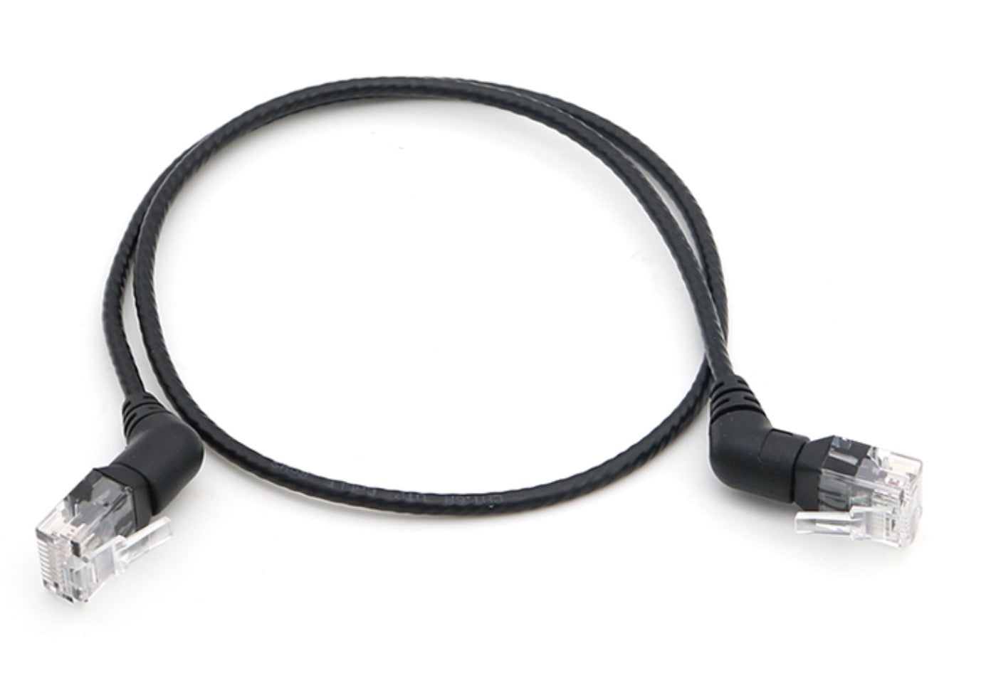 Flexible ultra-slim Cat6 Ethernet cable with rotating connectors