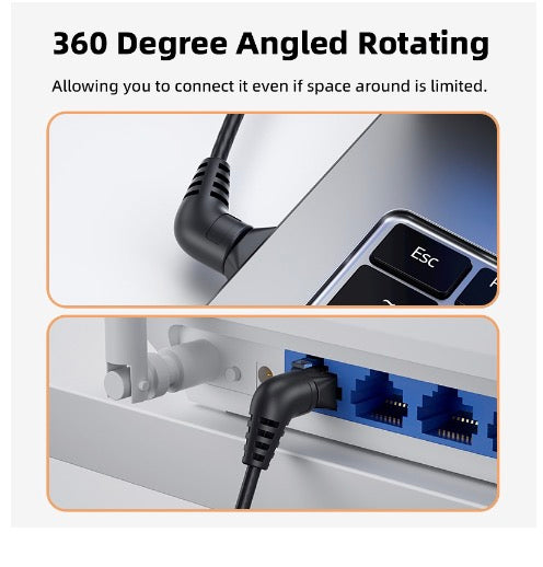 Cat6 Ethernet patch cable used in an office networking installation