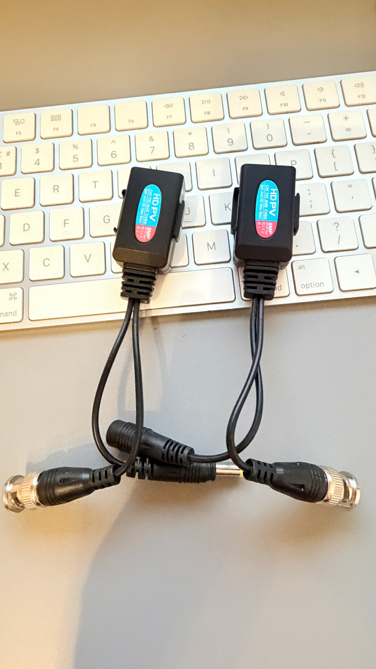 CCTV video and DC power balun for transmission over Cat5e or Cat6 twisted-pair cable