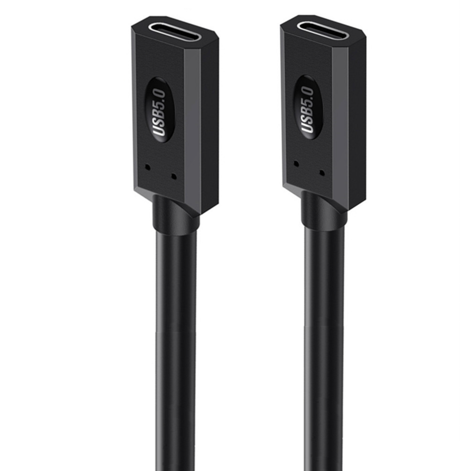 USB 5.0 Type-C Coiled Extension Cable, (Female to Female)｜80Gbps｜240W Fast Charging｜1m