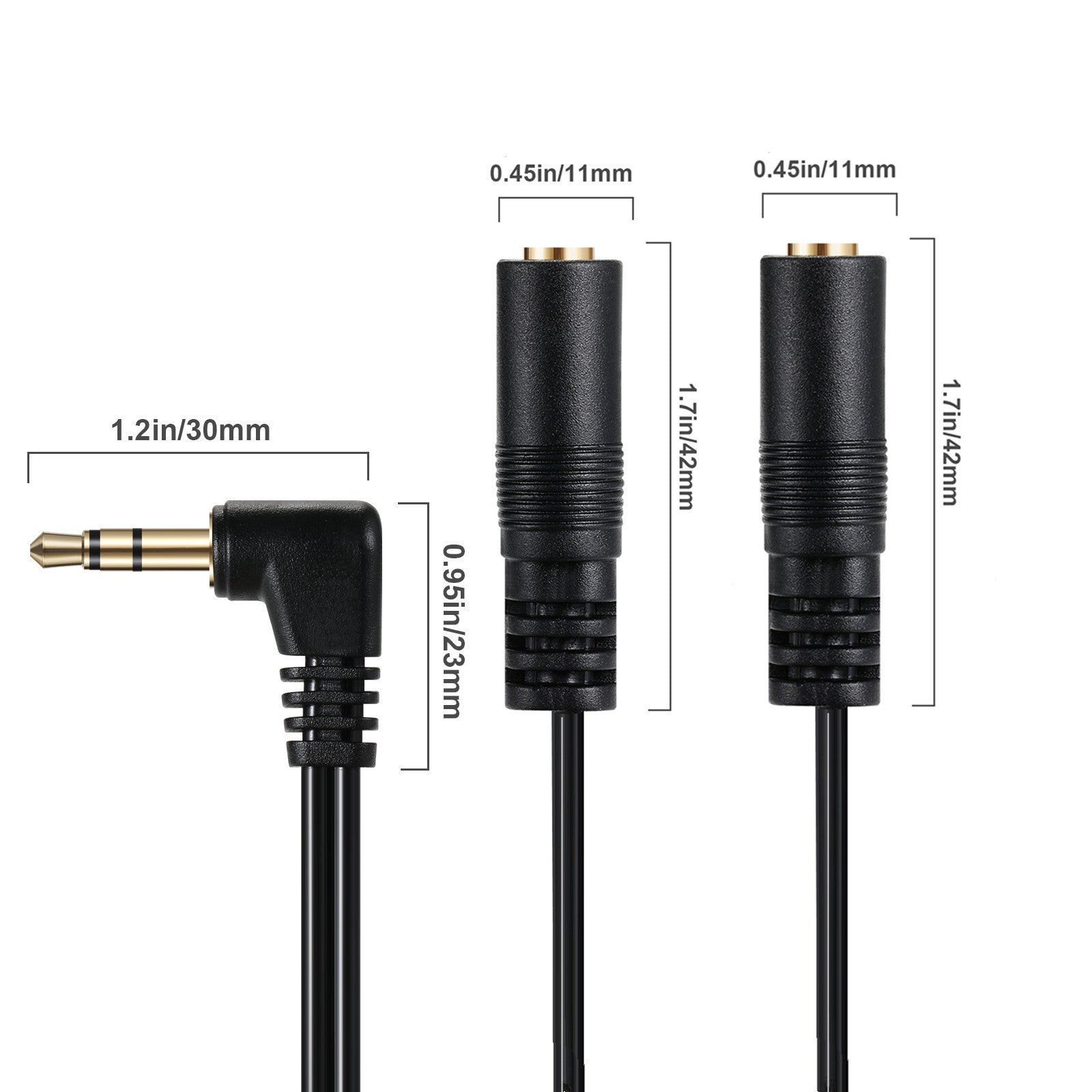 Coiled 3.5mm audio splitter cable flexible design