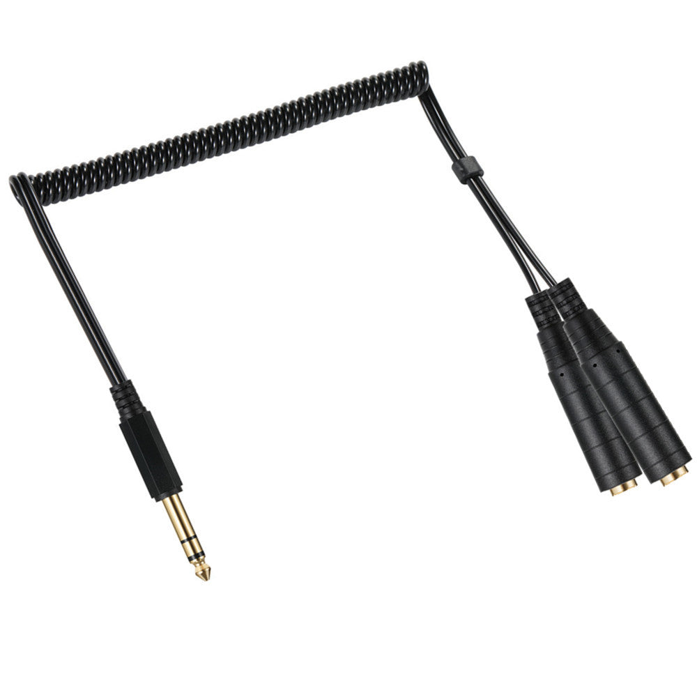  Coiled stereo Y splitter cable flexible design