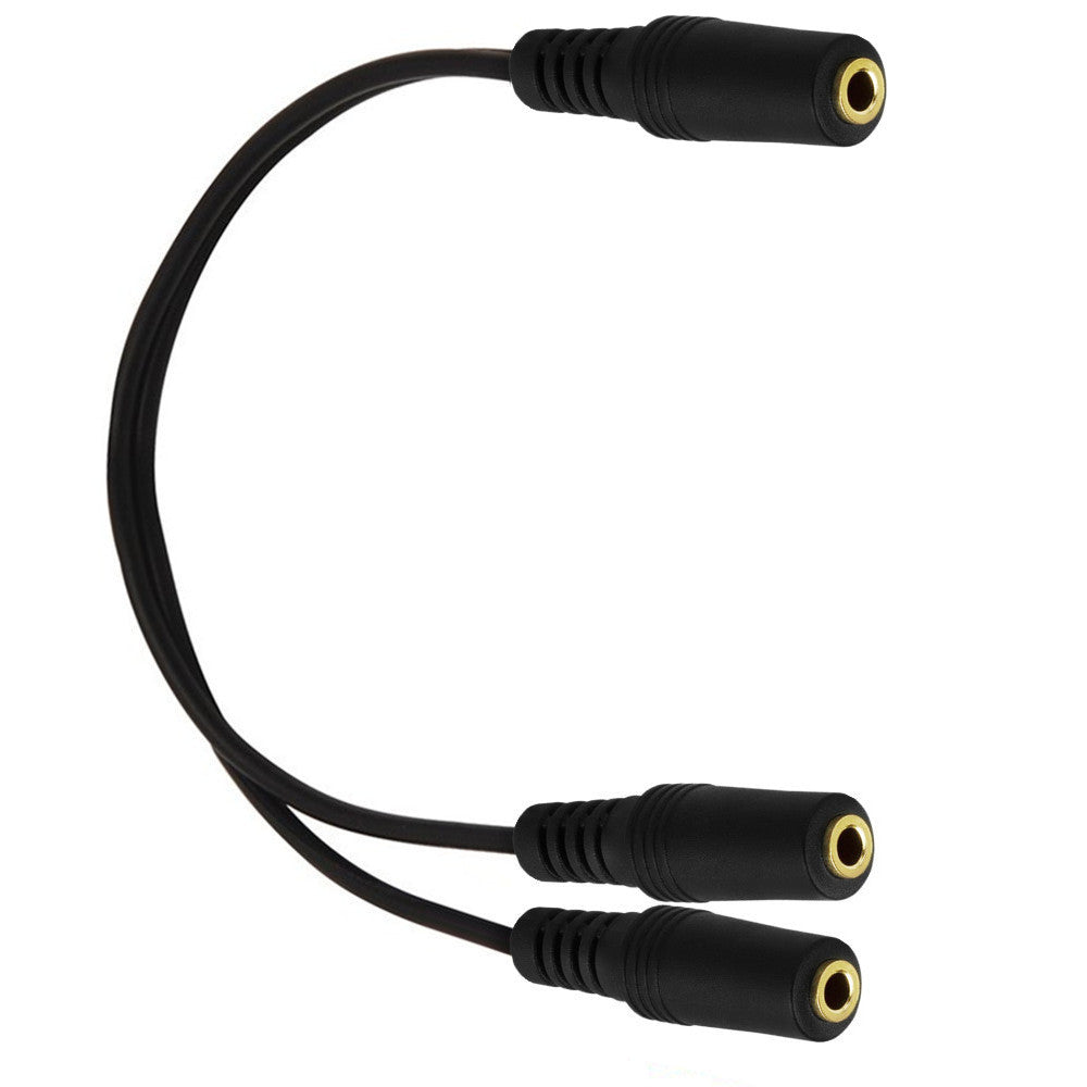 Compact 3.5mm stereo splitter adapter