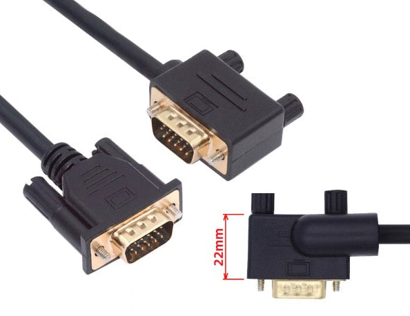 50cm VGA display cable with right angled connector