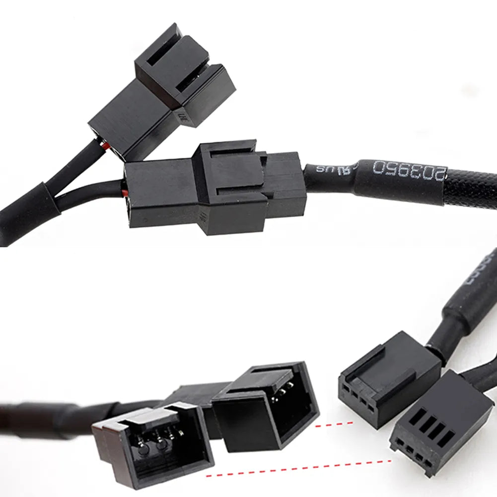 4 pin to dual 3 pin PC fan splitter cable