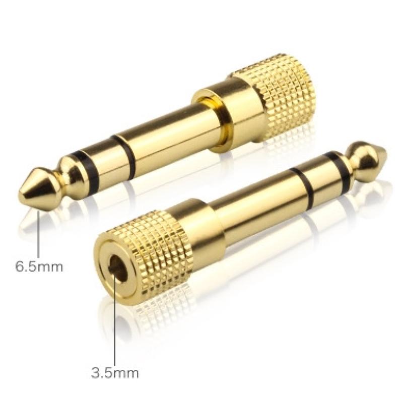 6.35mm (1/4 inch) Male to 3.5mm (1/8 inch) Female Stereo Audio Guitar Adapter (2Pack)