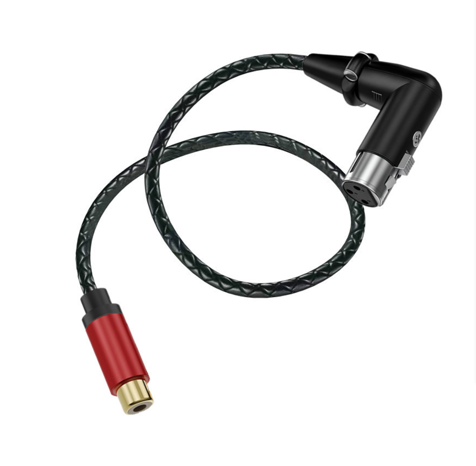 RCA Angled Female to 3-Pin XLR Female Audio Cable – Stereo Adapter Connector for Microphone, Mixer & Pro Audio
