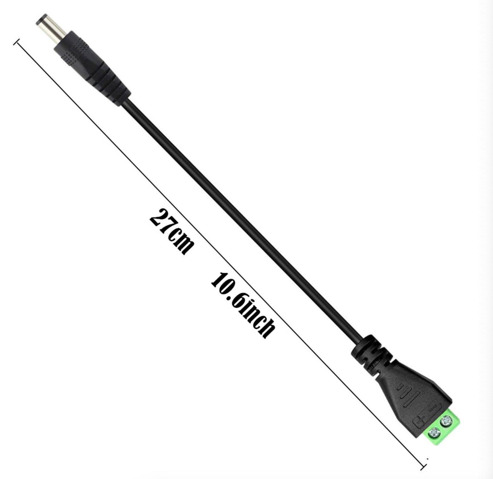 22AWG DC power connector cable supporting up to 3A current for low voltage power applications