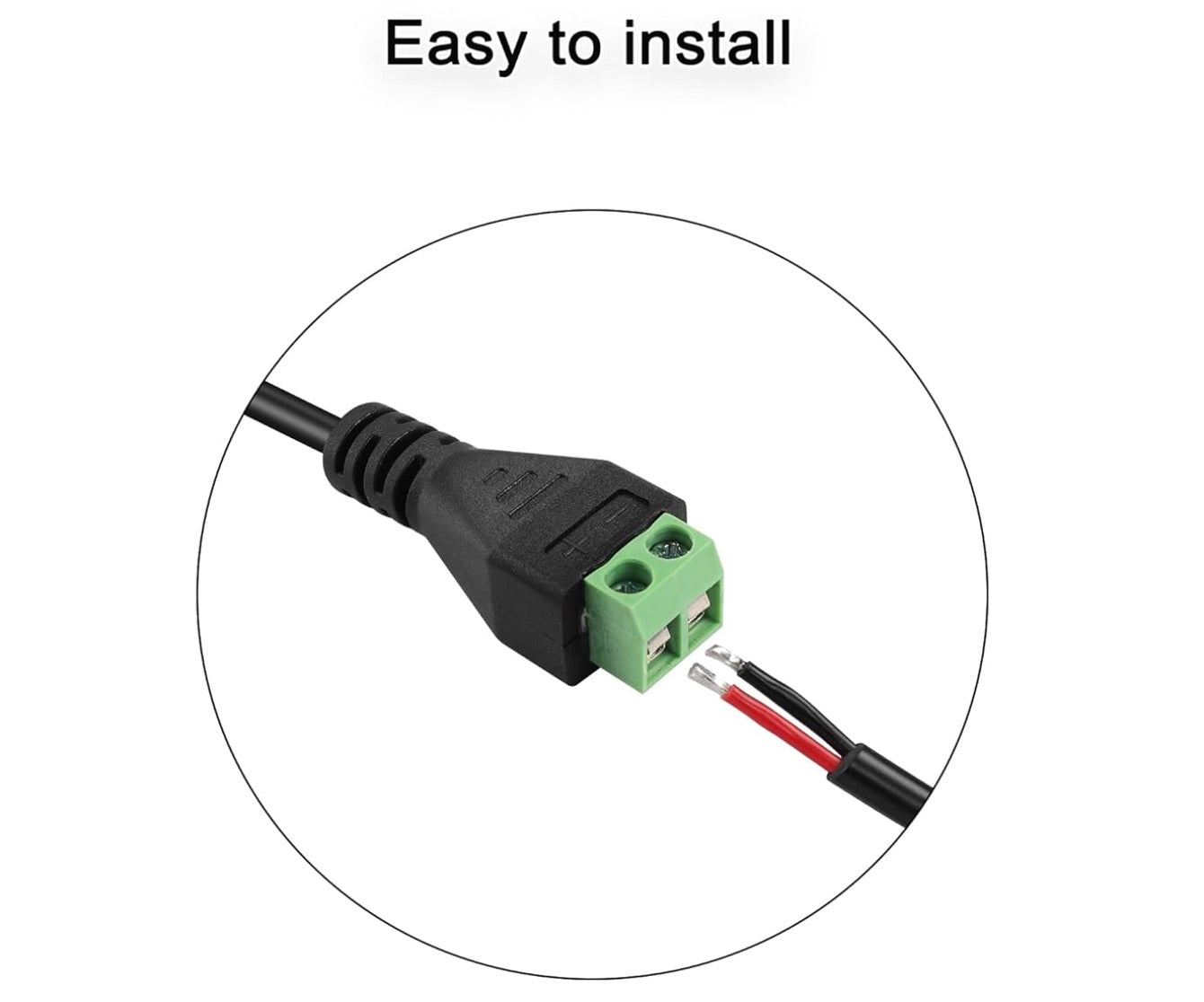 3.5mm x 1.35mm DC power terminal connector cable compatible with CCTV cameras LED strips DVR systems and routers