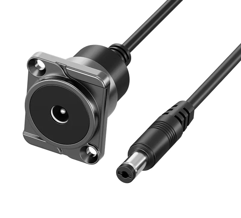 DC 5.5x2.1mm waterproof panel mount power cable