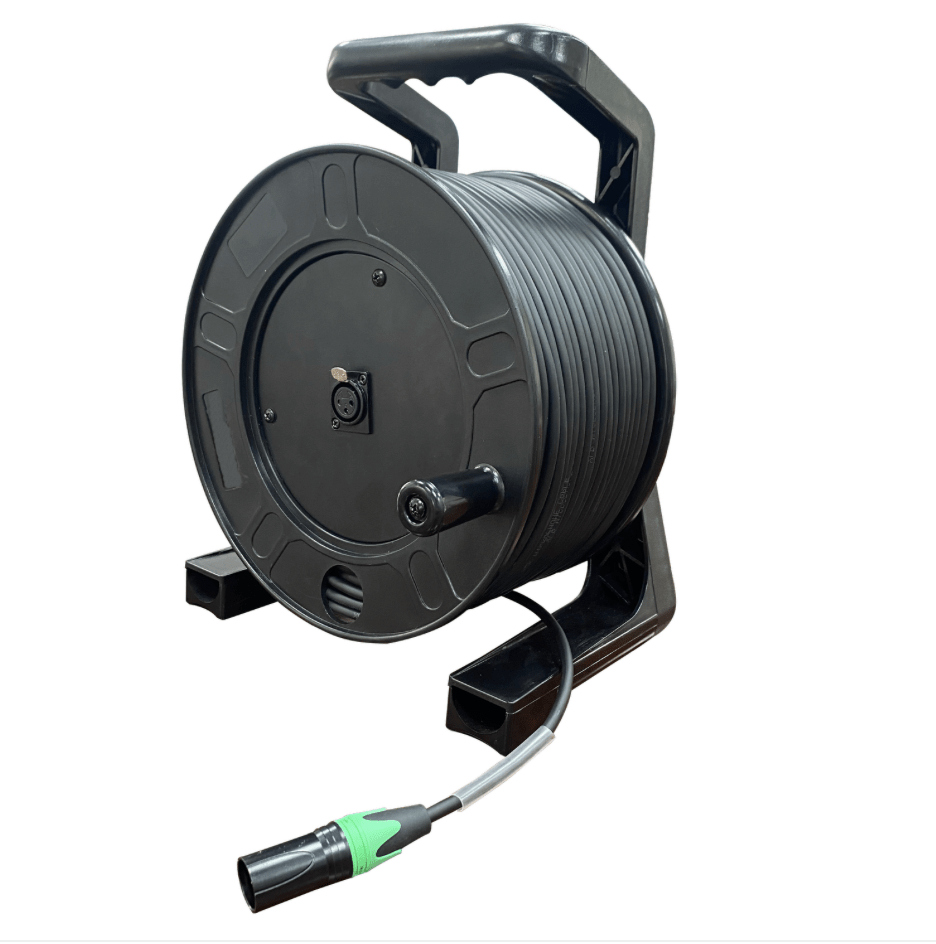 Digital Audio XLR Microphone Cable Reel — 3-Pin XLR Male to 3-Pin XLR Female Panel