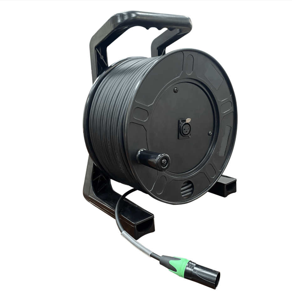 Digital Audio XLR Microphone Cable Reel — 3-Pin XLR Male to 3-Pin XLR Female Panel