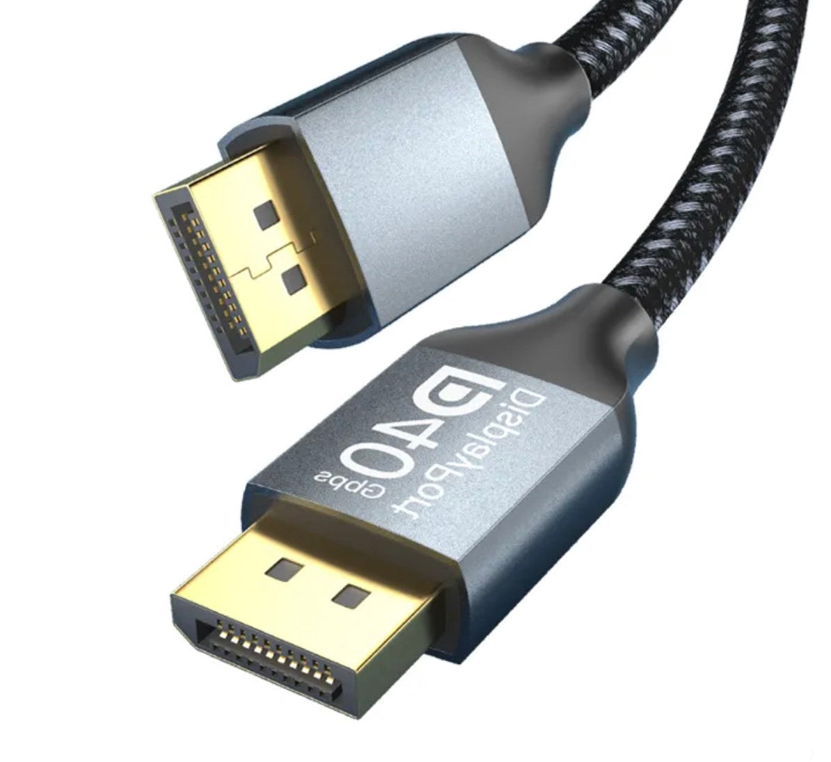 DisplayPort 2.1 monitor cable supporting 8K and 16K resolution