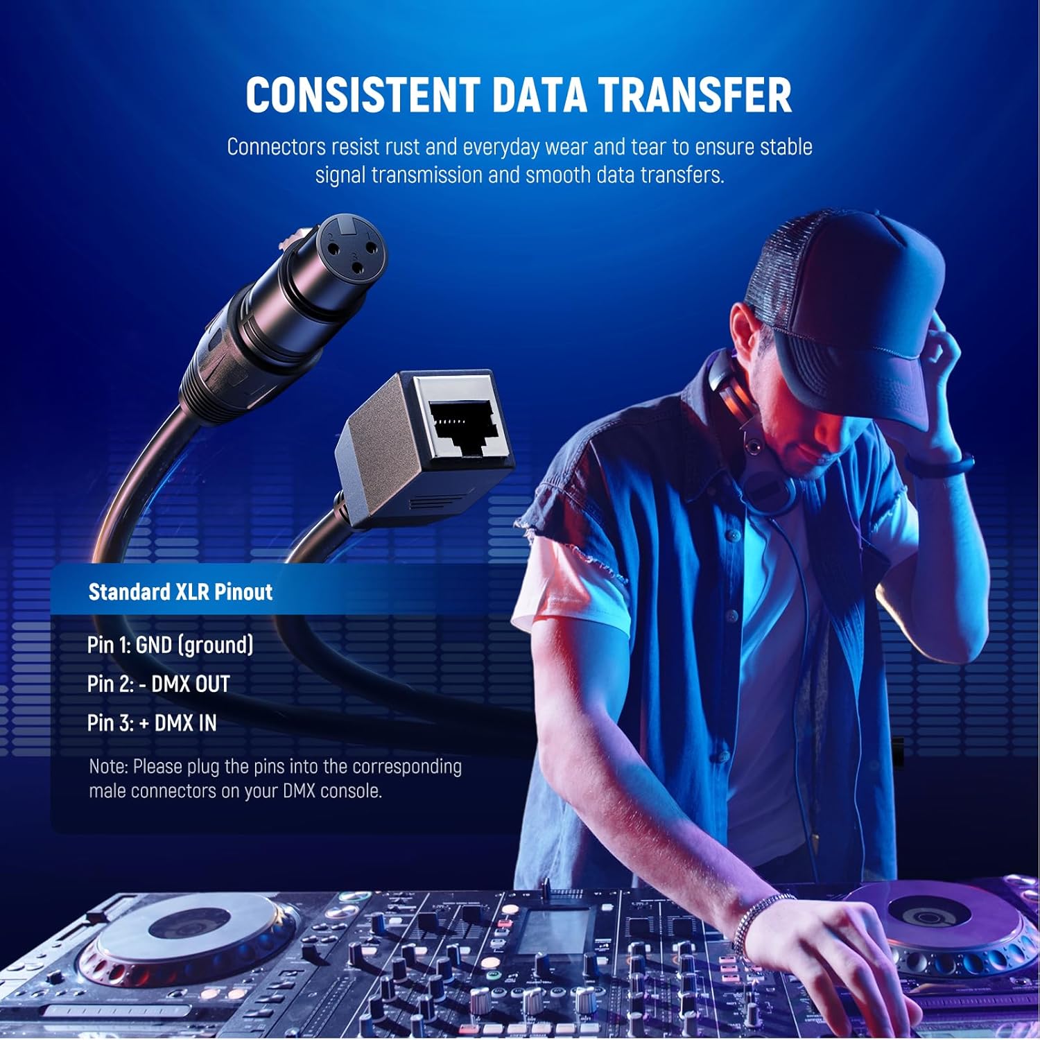 DMX stage lighting connector
