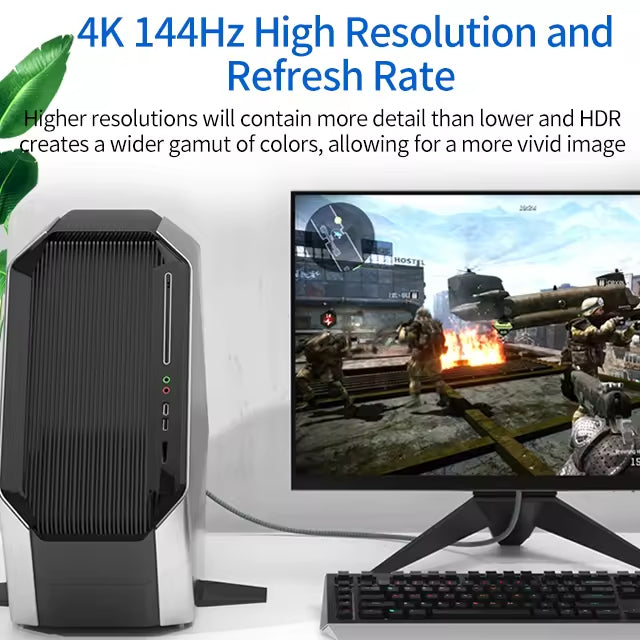 8K DisplayPort 1.4 Cable (2M) | 8K 60Hz, 4K 144Hz, Ultra High-Speed DP for PC & Gaming Monitors