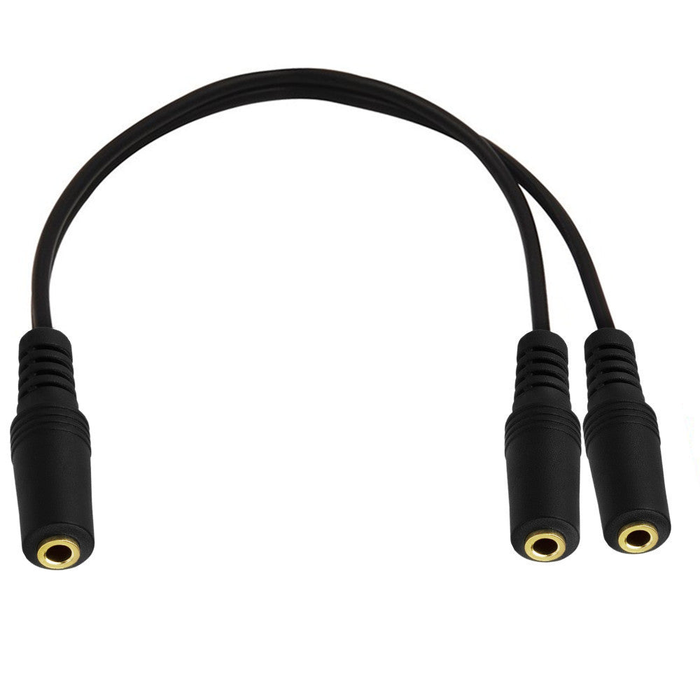 Dual female 3.5mm stereo audio adapter cable